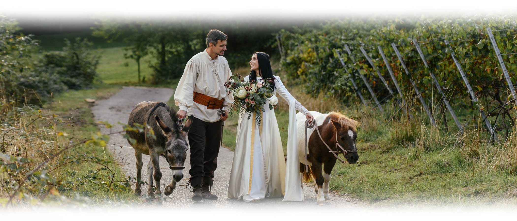 Eine Hochzeit im mittelalterlichen Stil